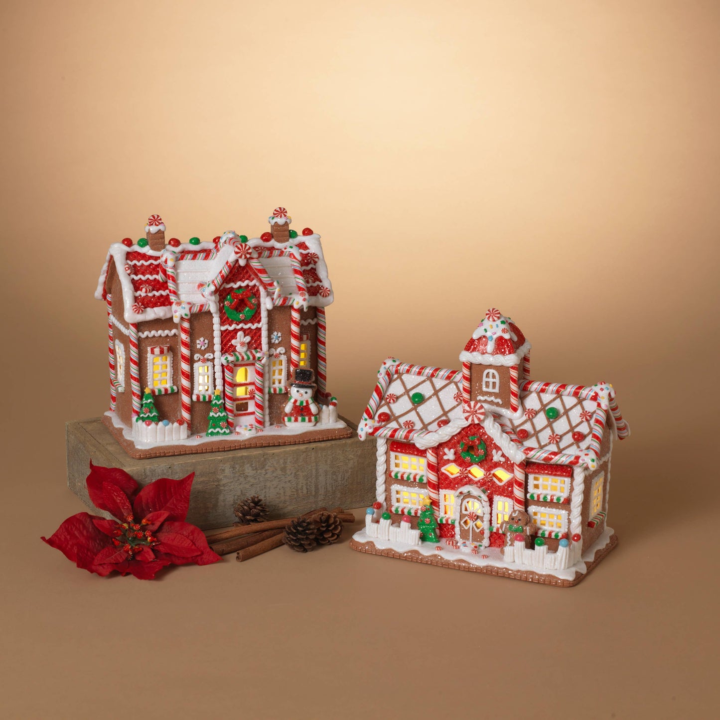 Lighted Gingerbread House 9.5"H