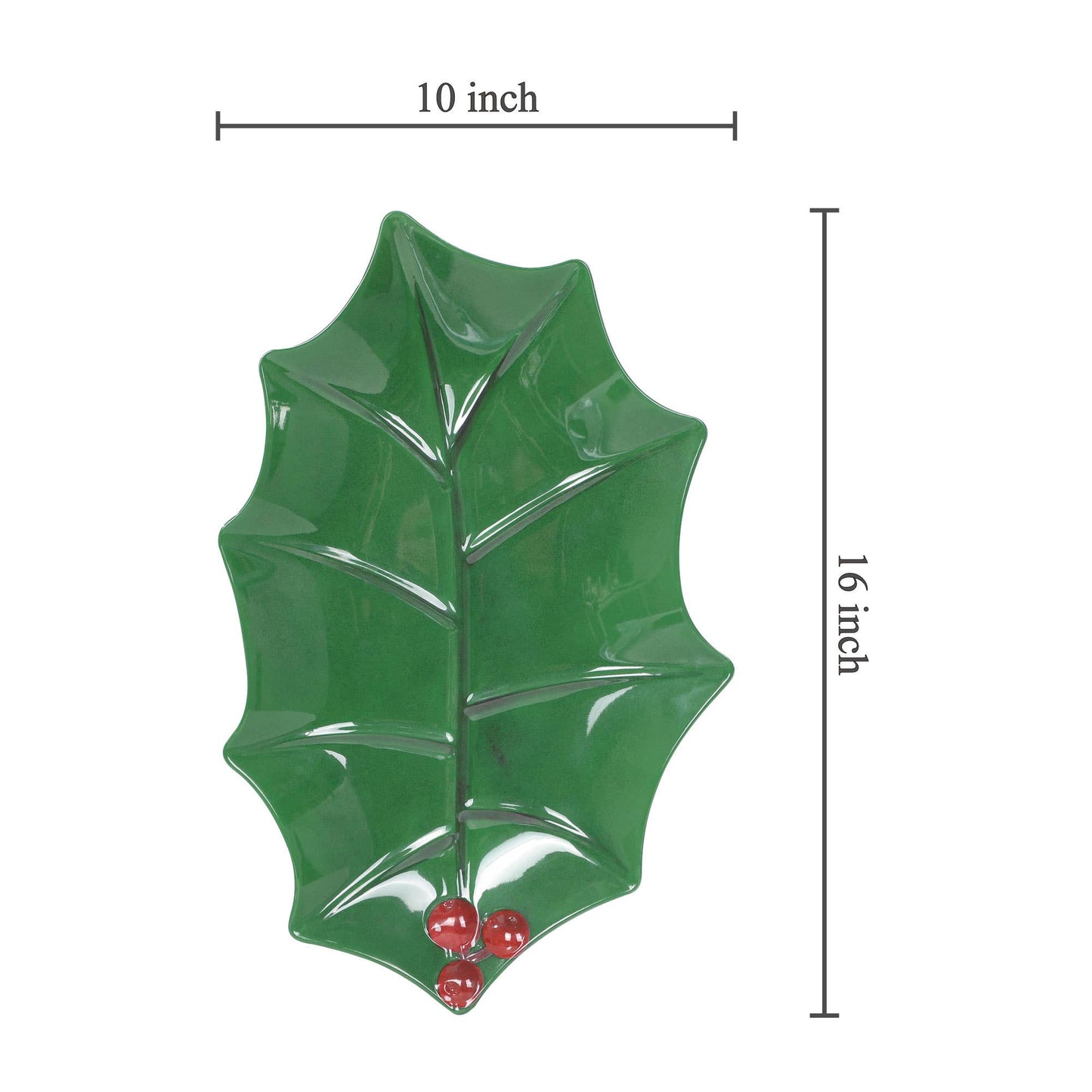 Holly Leaf 16" Melamine Platter