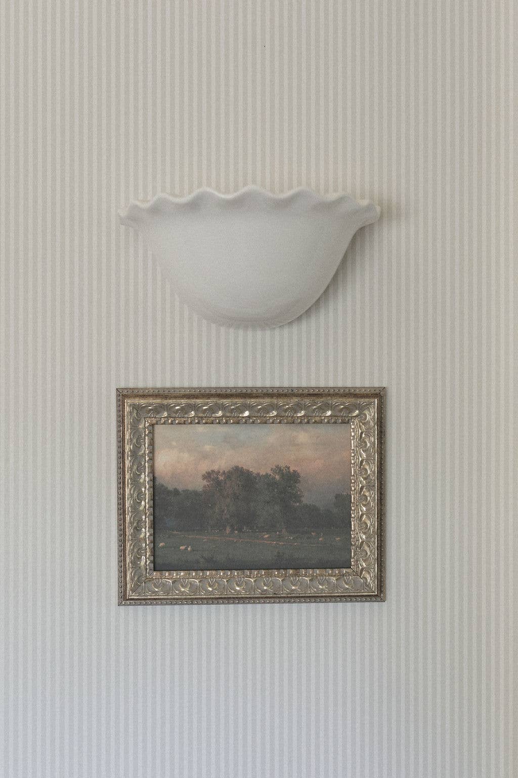 Sheep Farm Framed Antique Art: 7x5
