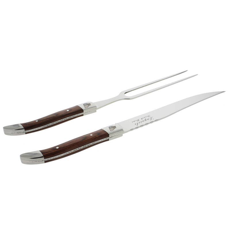 Laguiole-Pakkawood Carving Knife/Fork Set