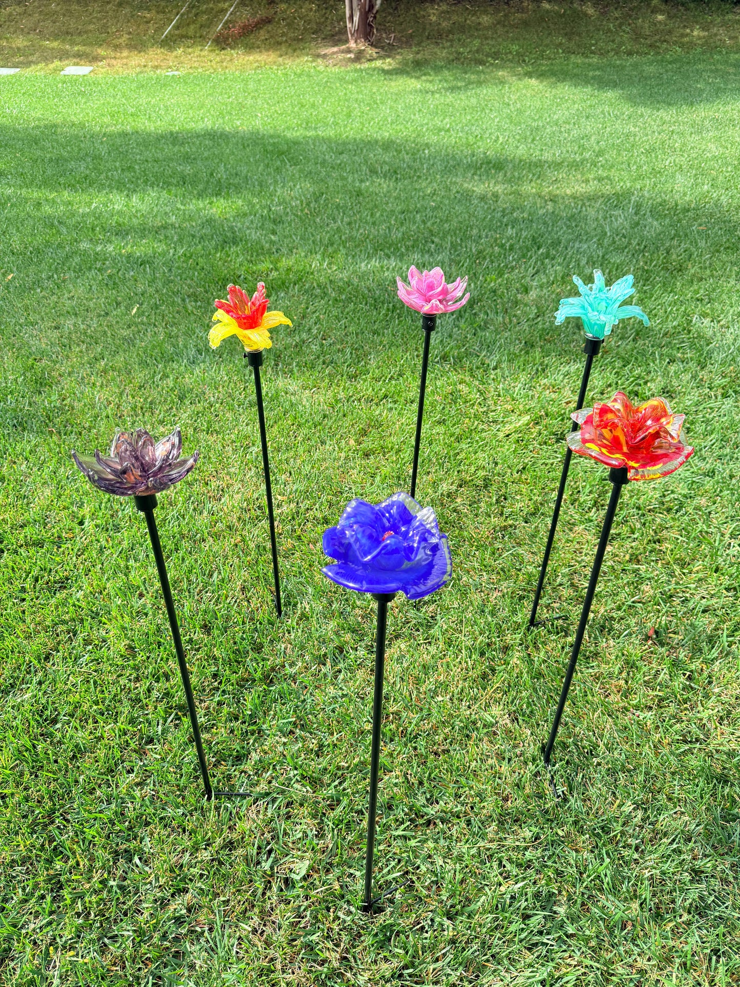 Art Glass Flower Stake Assorted