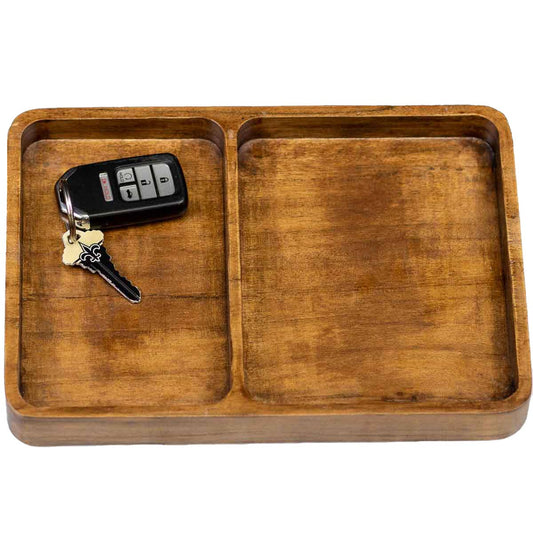 Wood Valet Tray Natural   10x7x1