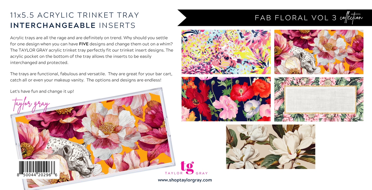5.5x11 FAB FLORAL VOL 3 trinket tray insert S/5