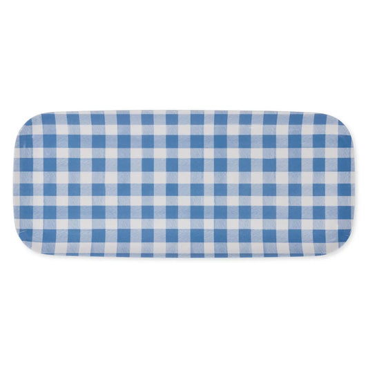 Gingham Blue 15" Melamine Rectangle Tray