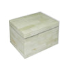 White Tea Bag | Jewelry Box | Trinket Bone Box -5.25"