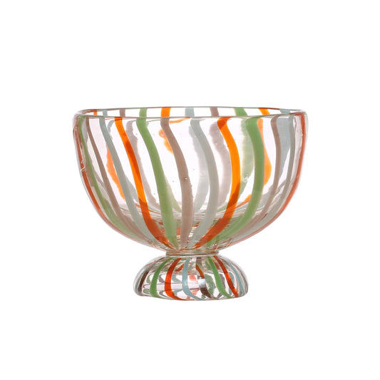 Hand-Painted Glass Footed Bowl -6-3/4"D x 6"H