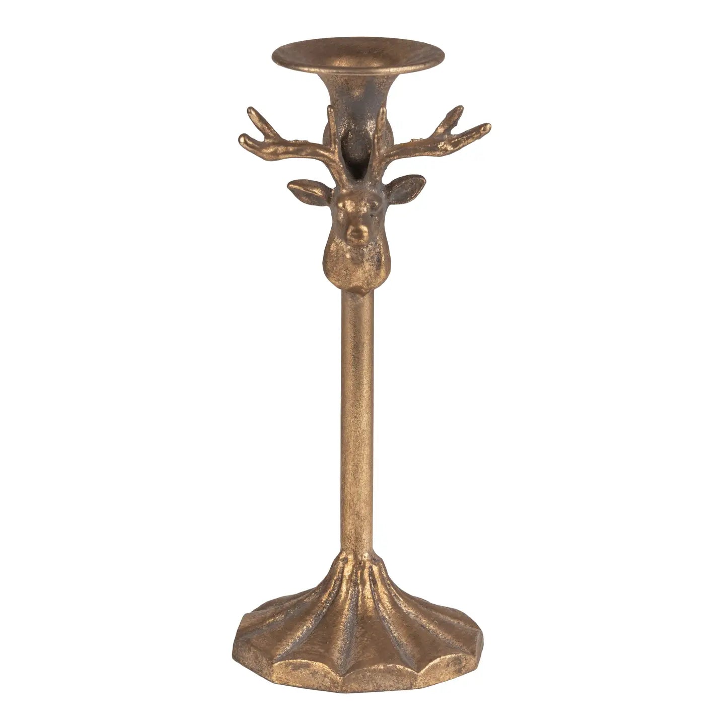 Antique Gold Stag Candle Holder