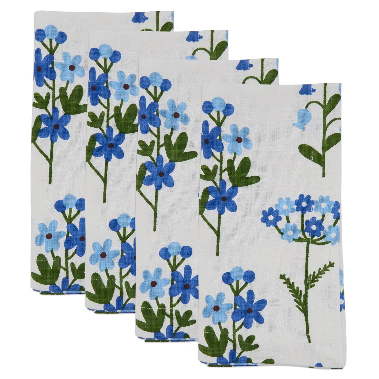 Floral Napkin: 20", Blue Set of 4