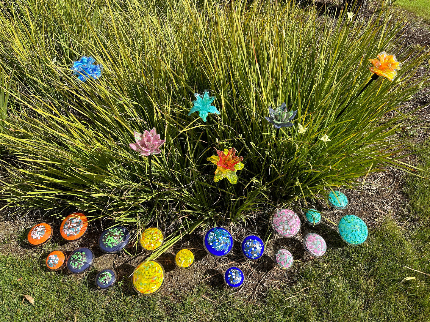 Art Glass Flower Stake Assorted