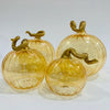 Blown Glass Pumpkin - Iridescent Amber