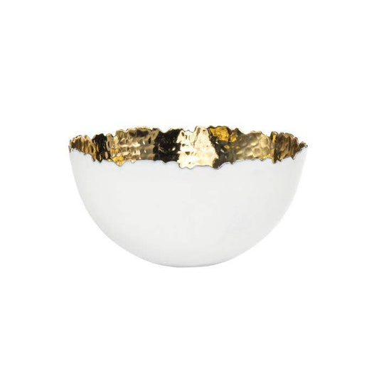 6.5 White/Gold Fruit Bowl