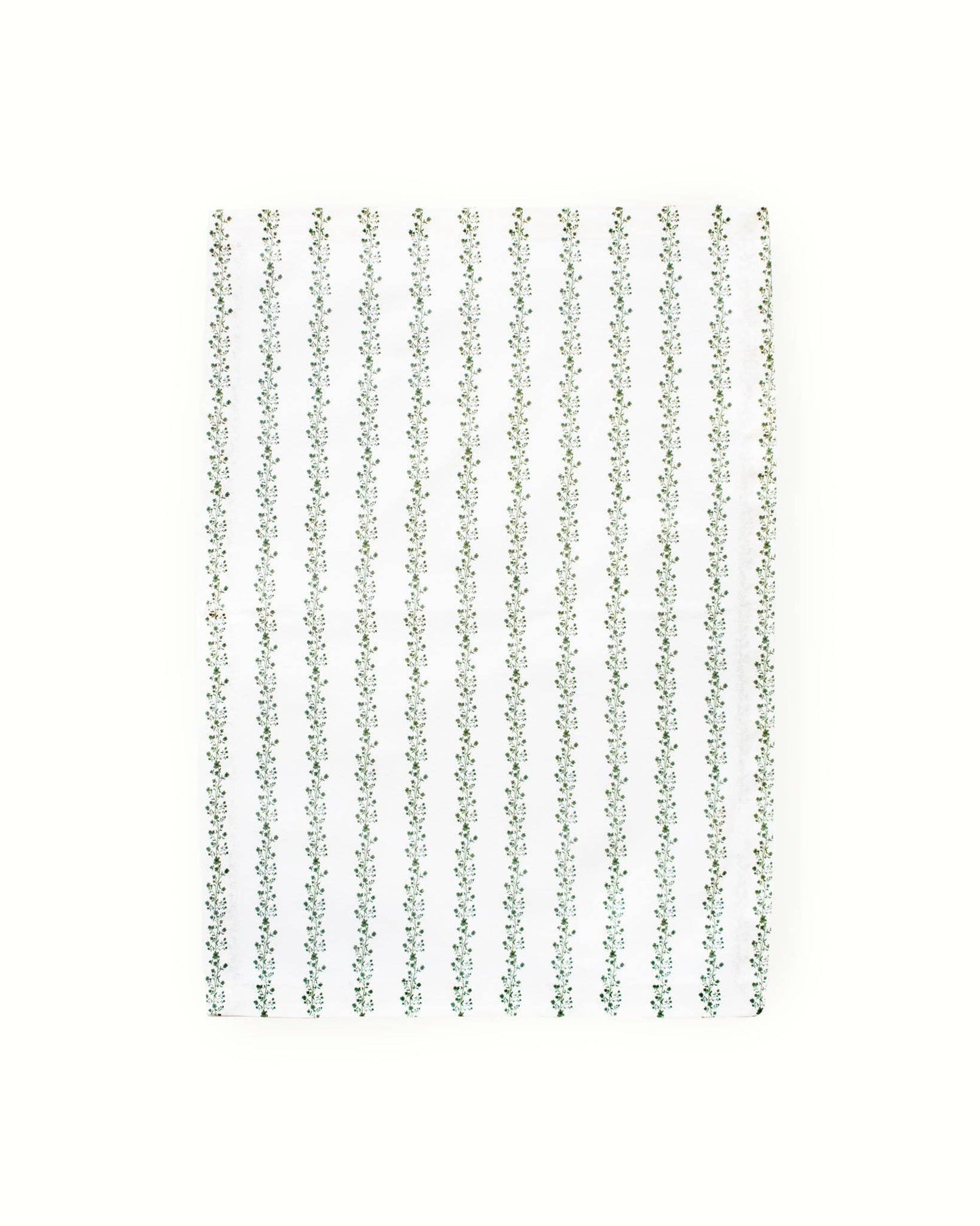 Begonia Stripe Fern Green Cotton Tea Towel