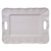 Perlette Cream Melamine Rect Tray w/Handles