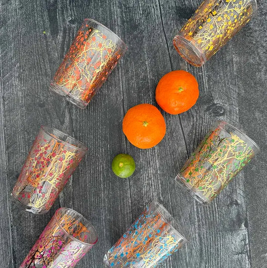 Moroccan Tea Glasses "Forrest" Design, S/6