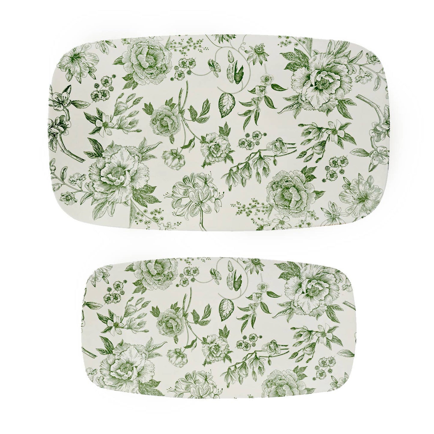 Green Delft Stacking Melamine Tray SET
