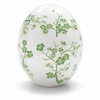 White & Green Cherry Blossom Porcelain Egg