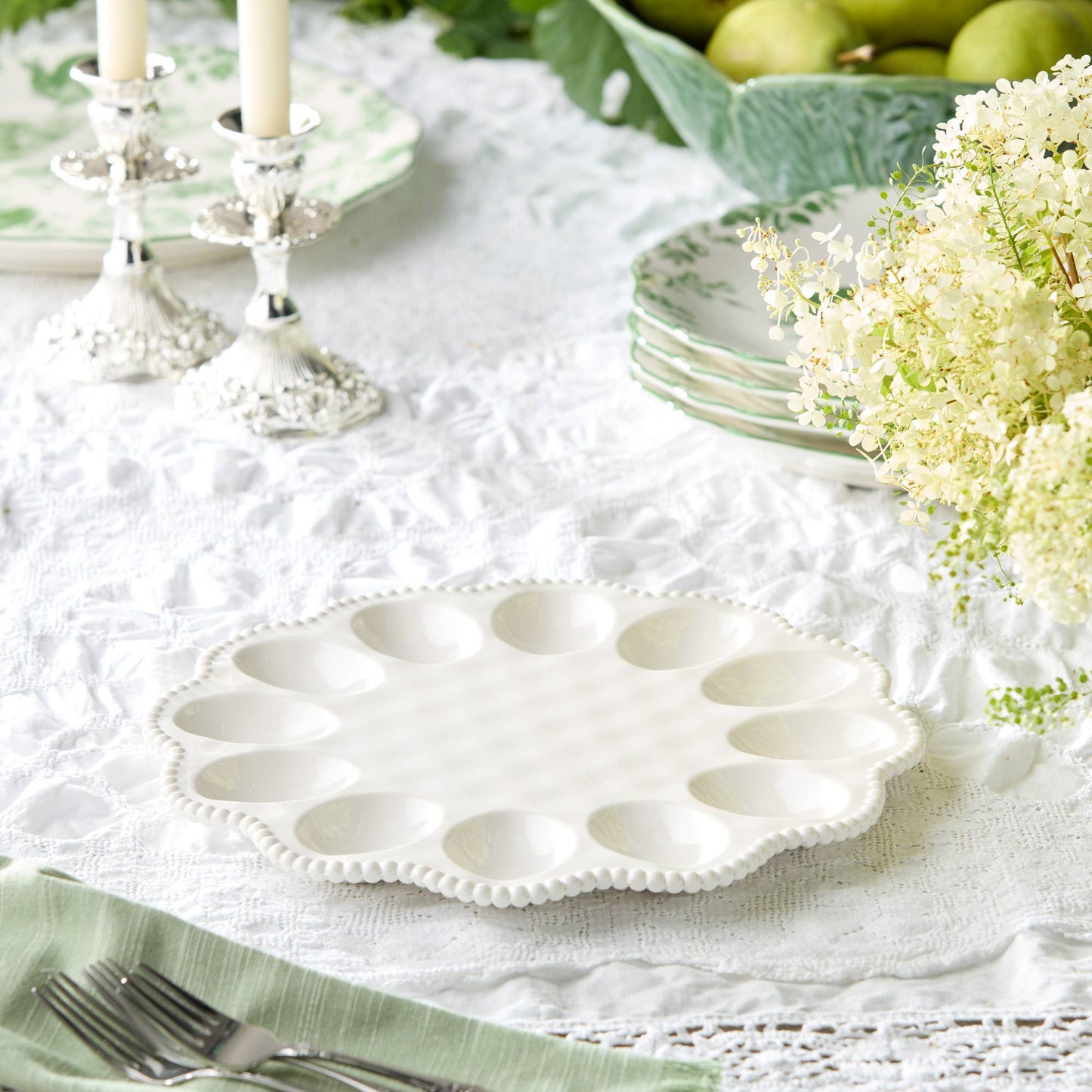 Perlette Cream Egg Plate