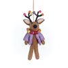 Handmade Felt Donner the Neon Reindeer Christmas Decoration