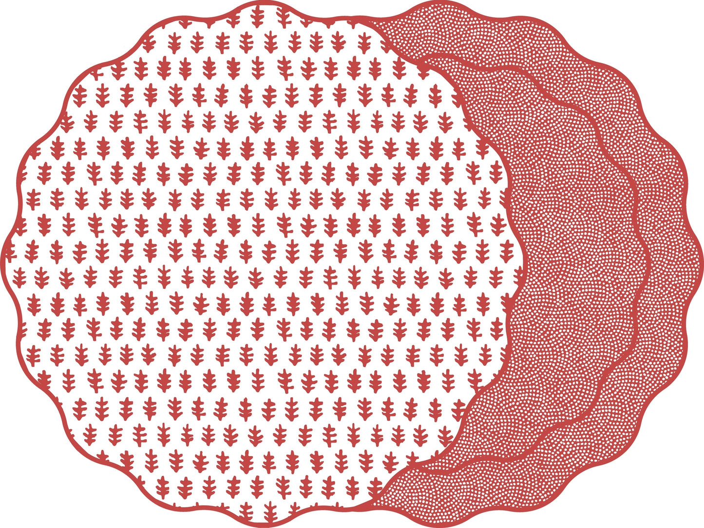 Damask & Dot Scallop Syrah Placemat