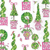 Paper Guest Towels Pink Topiaries - 16 Ct