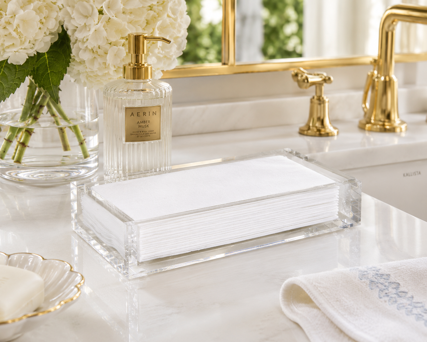 Clear Acrylic Guest Towel Napkin Holder