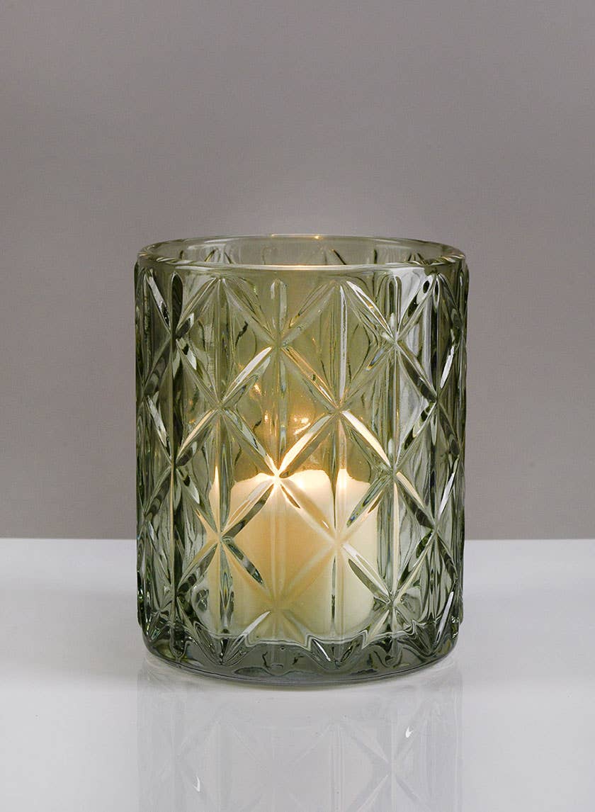 Star Green Glass Votive Holder