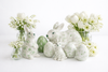 White & Green Cherry Blossom Porcelain Egg