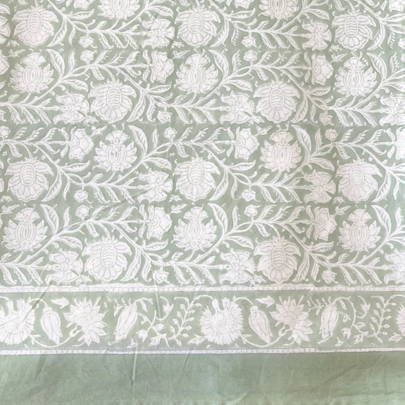 Light Green Print Tablecloth - 72"x132"