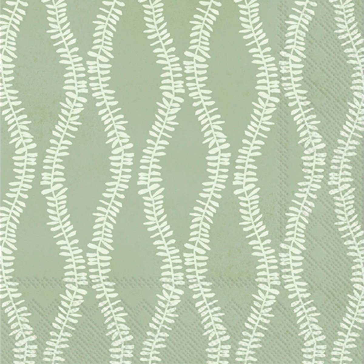 Paper Cocktail Napkins - Leaf And Stem Dark Green