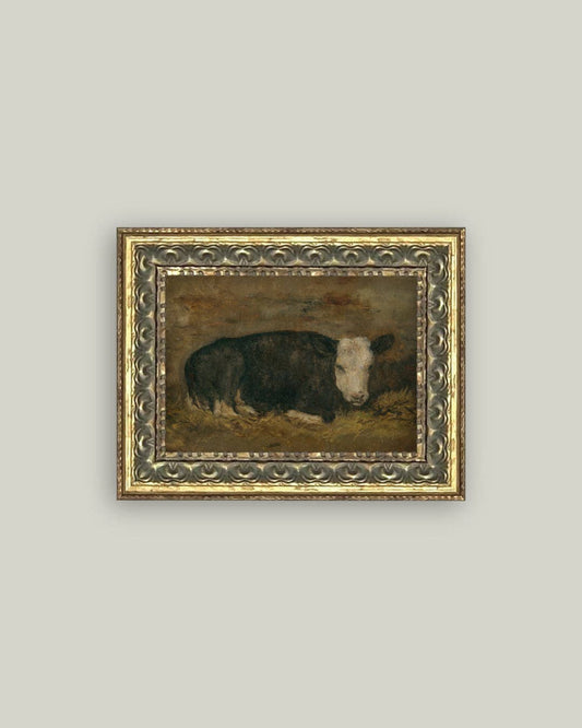 Lying Cow in Shed: 7x5