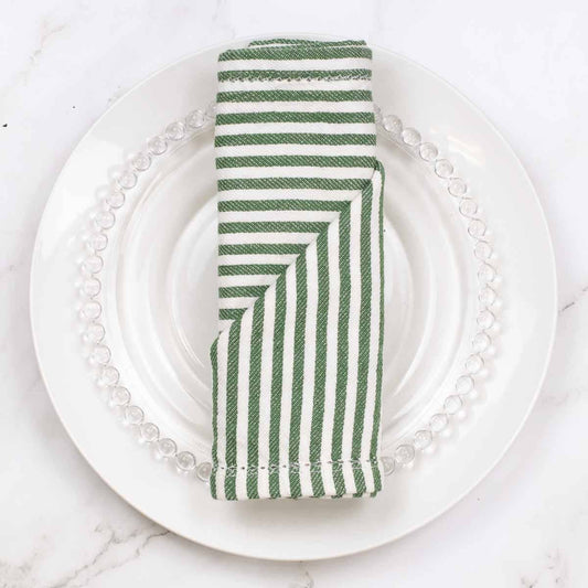 Madison Stripe Napkin: Green/White  S/6