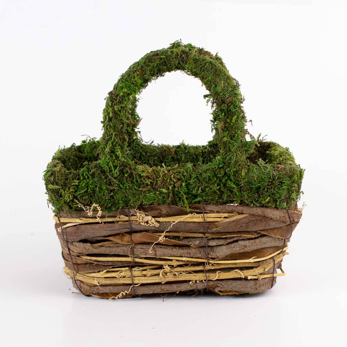 Dorothy Moss Basket-Green/Natural - 10"x9"x7"
