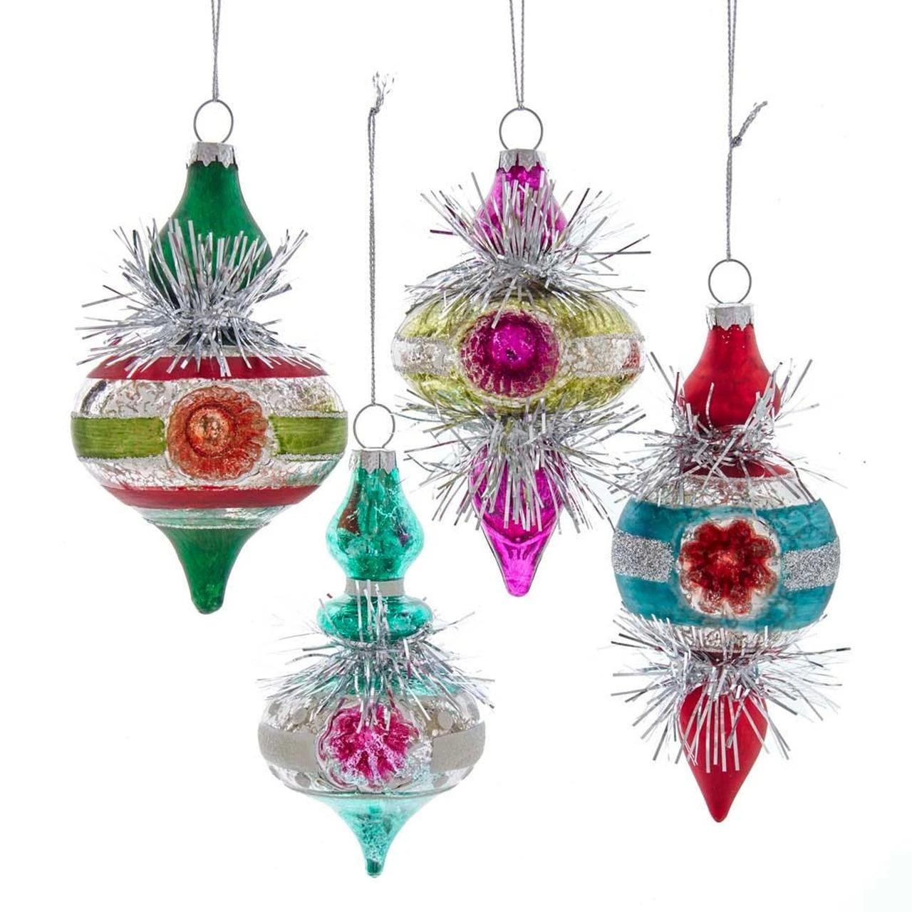 5" Retro Finial Tinsel Ornament