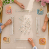Boxed Acrylic Coaster Set of 4, Bamboo Mahjong
