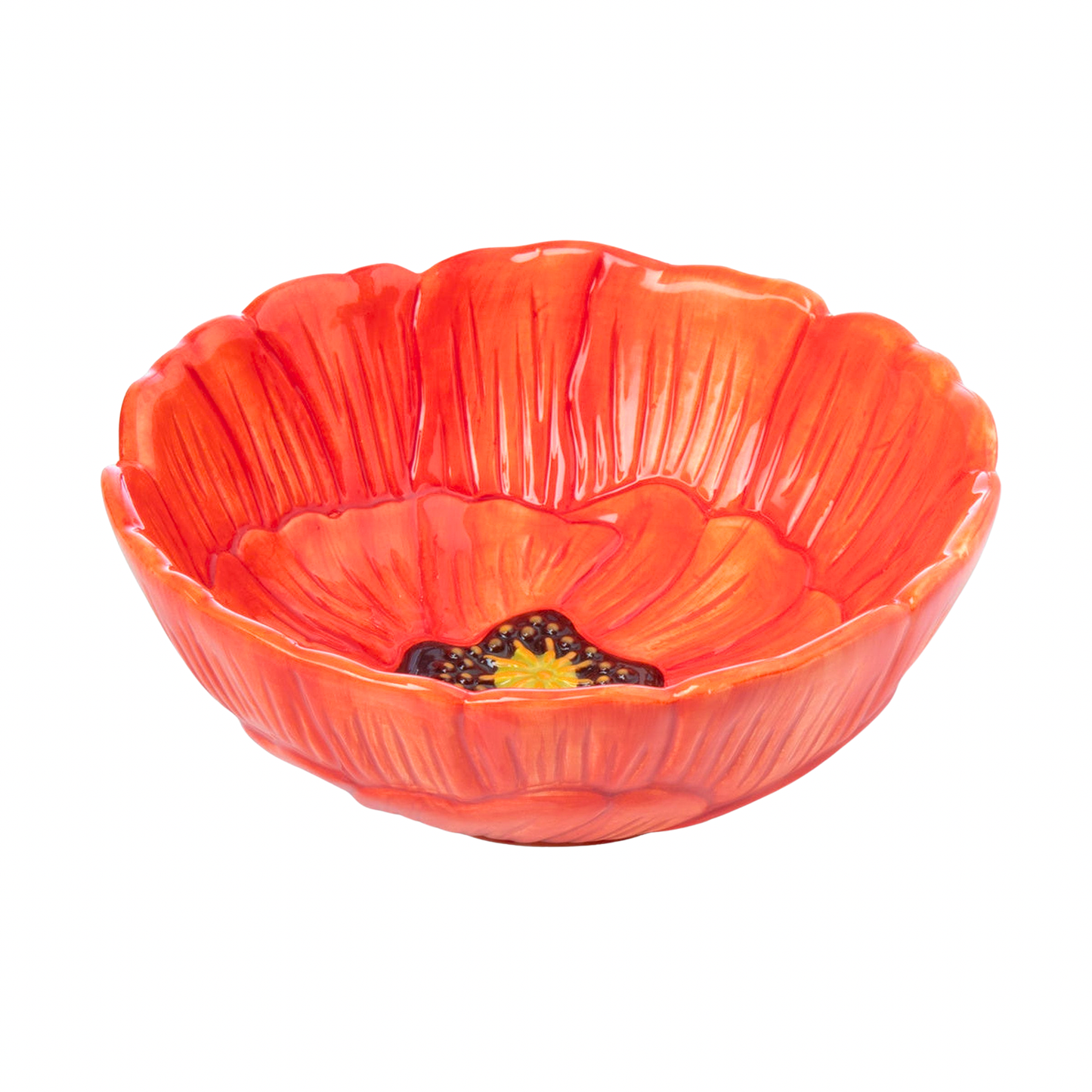 Red Poppy Flower Cereal Bowl