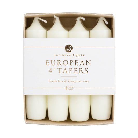 4" Euro Taper Candles - 8pk