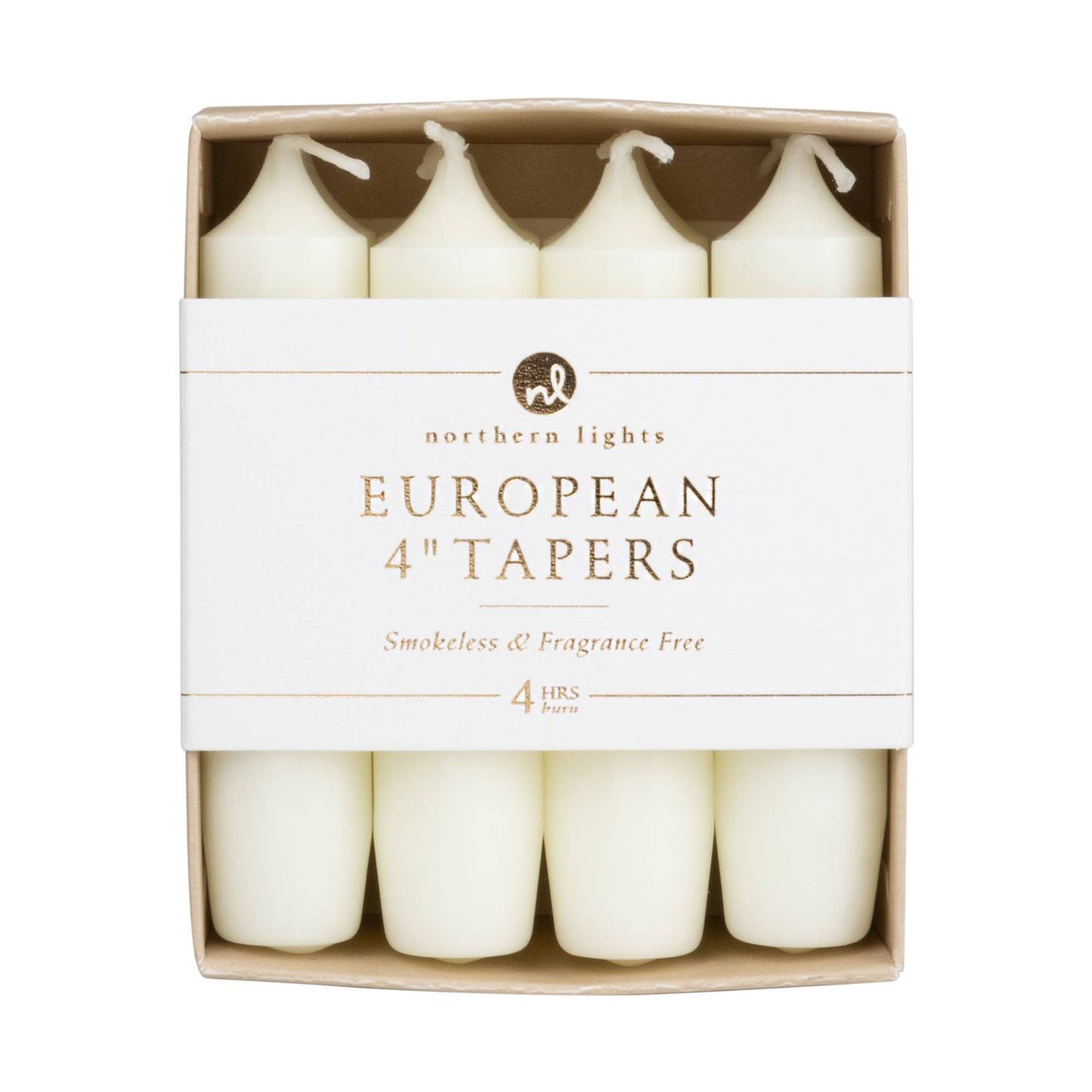 4" Euro Taper Candles - 8pk