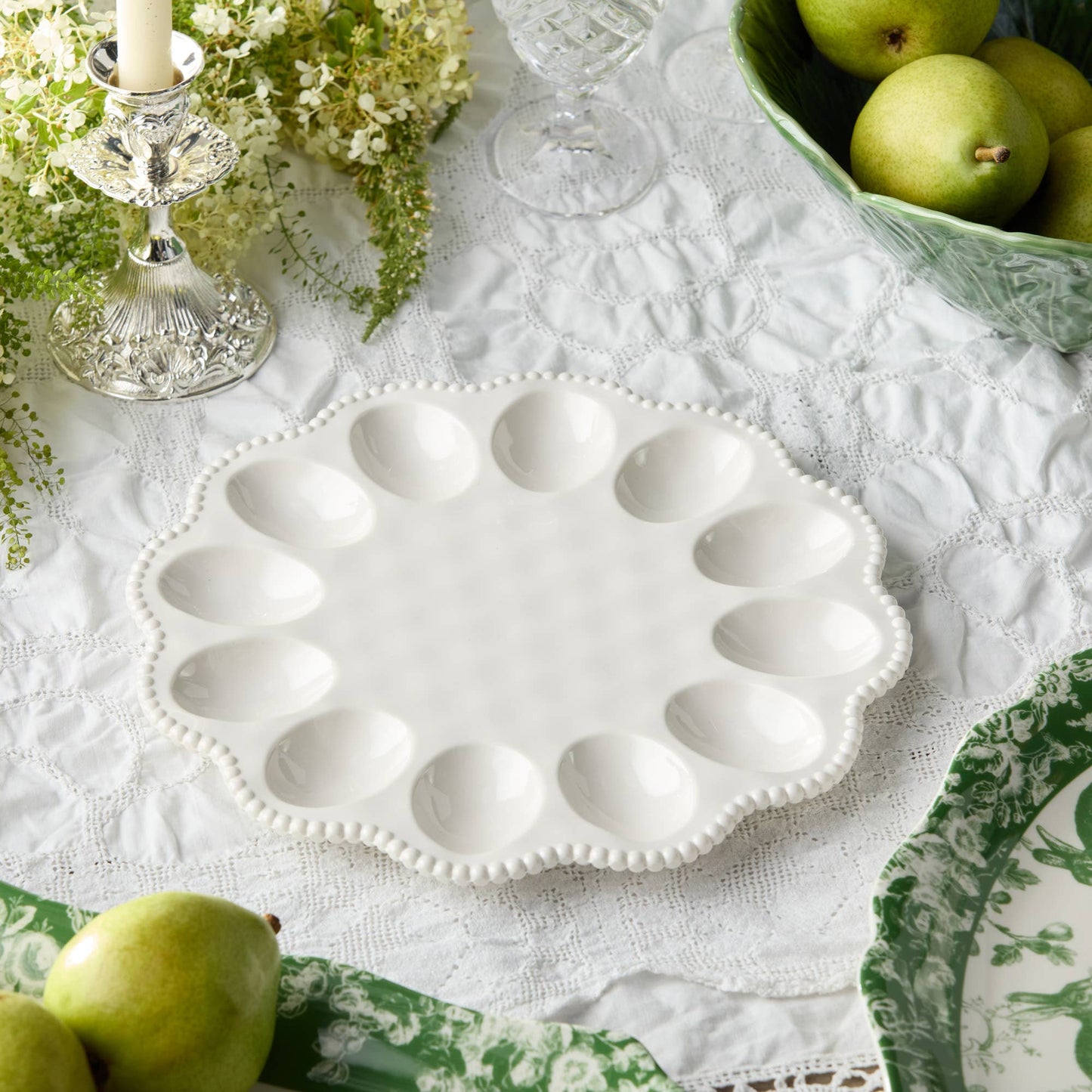 Perlette Cream Egg Plate