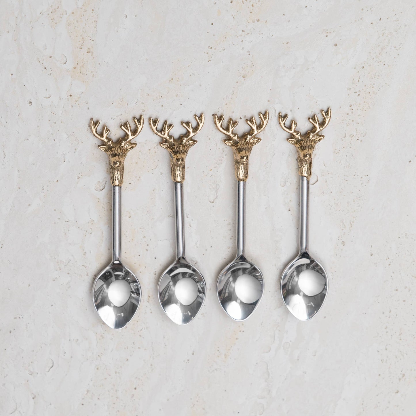 Gilded Deer Spoon, Set of 4