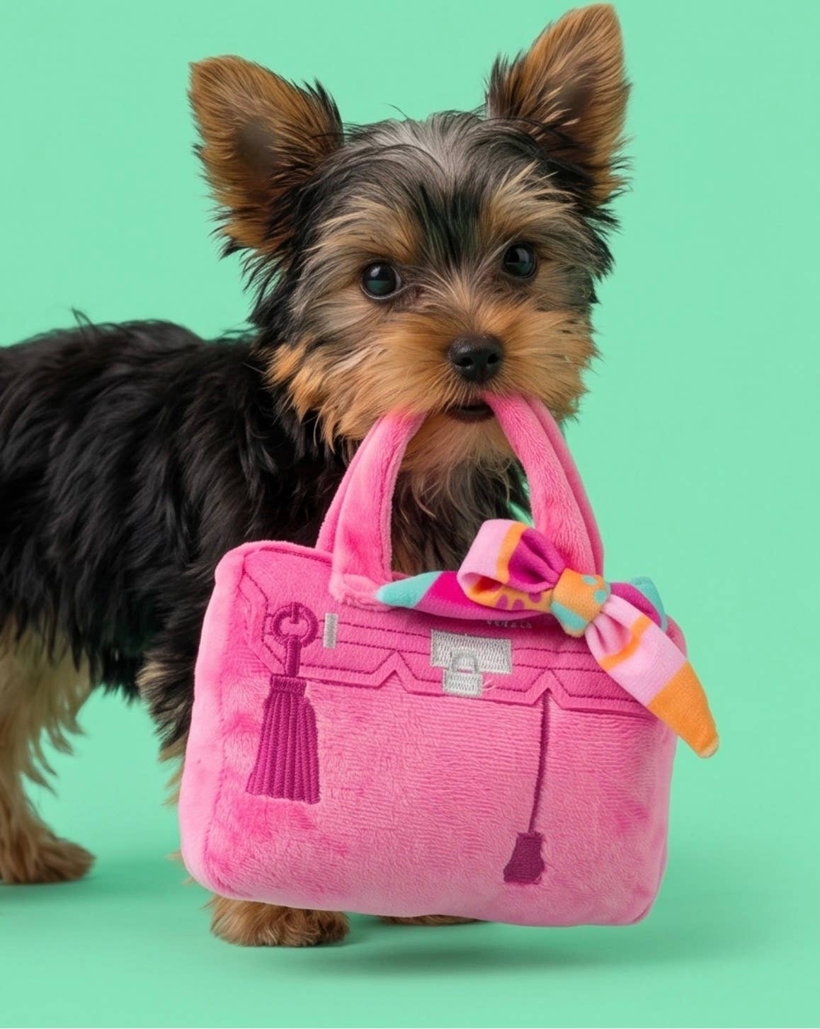 Barkin Bag -Pink w/ Scarf Dog Toy