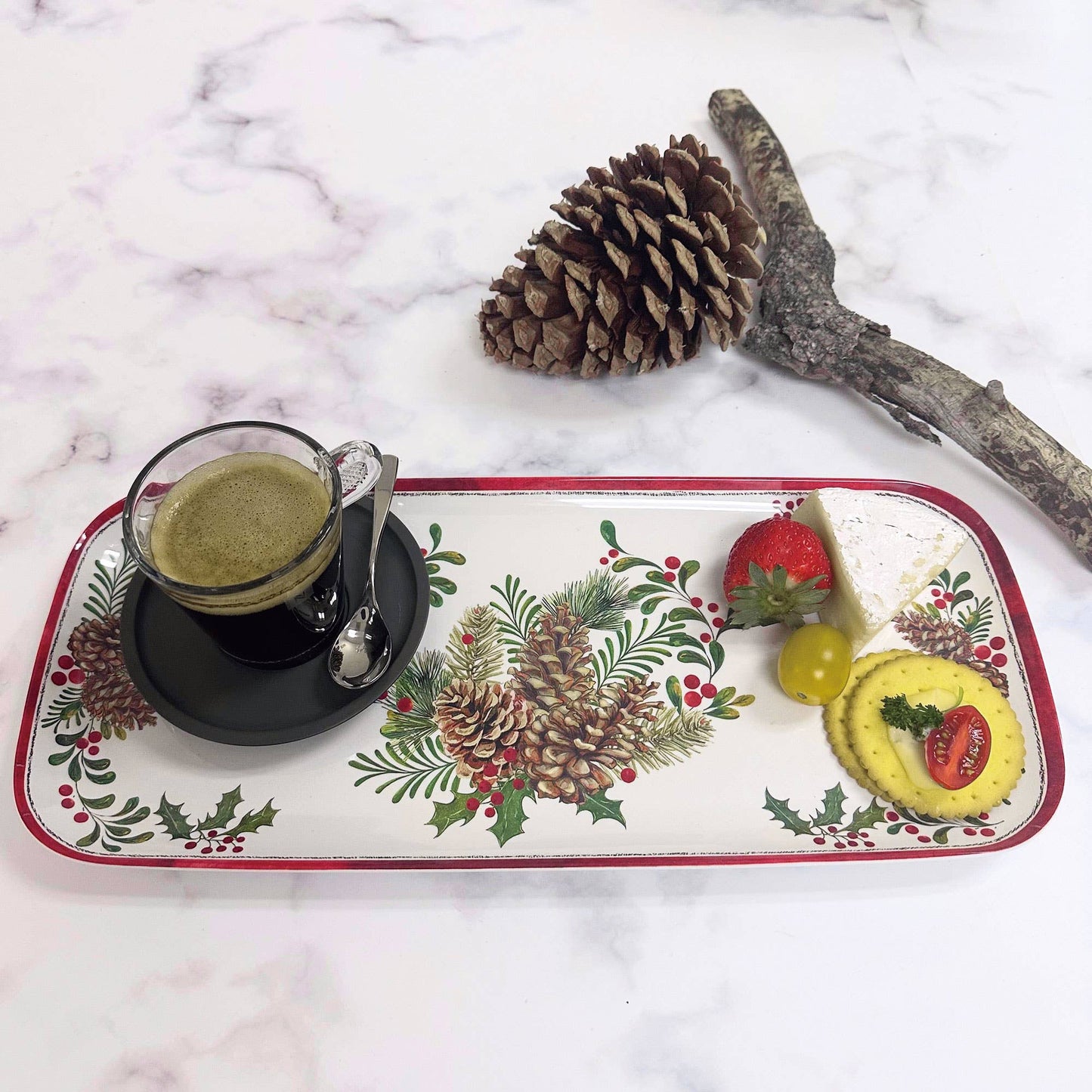 Pinecones 15" Rectangle Tray