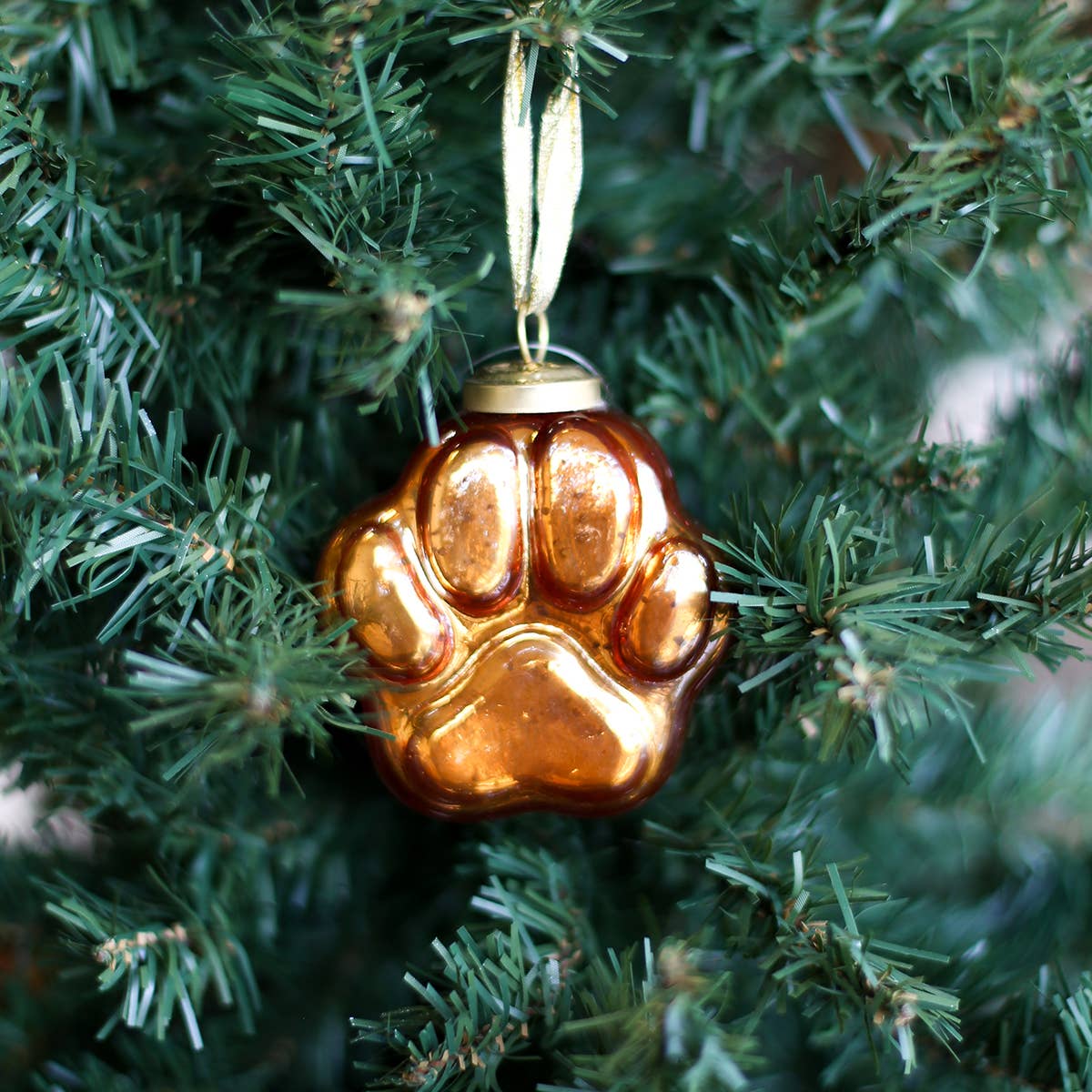Orange Paw Ornament