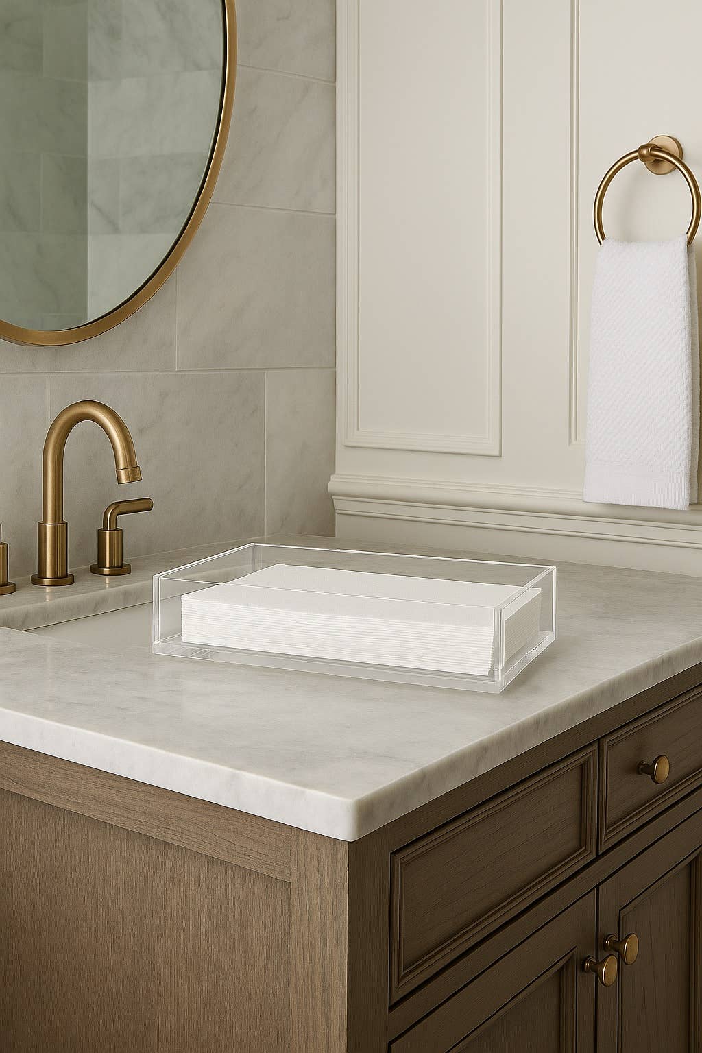 Clear Acrylic Guest Towel Napkin Holder