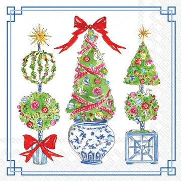 Paper Lunch Napkins 20 Count Bright Topiary Trees