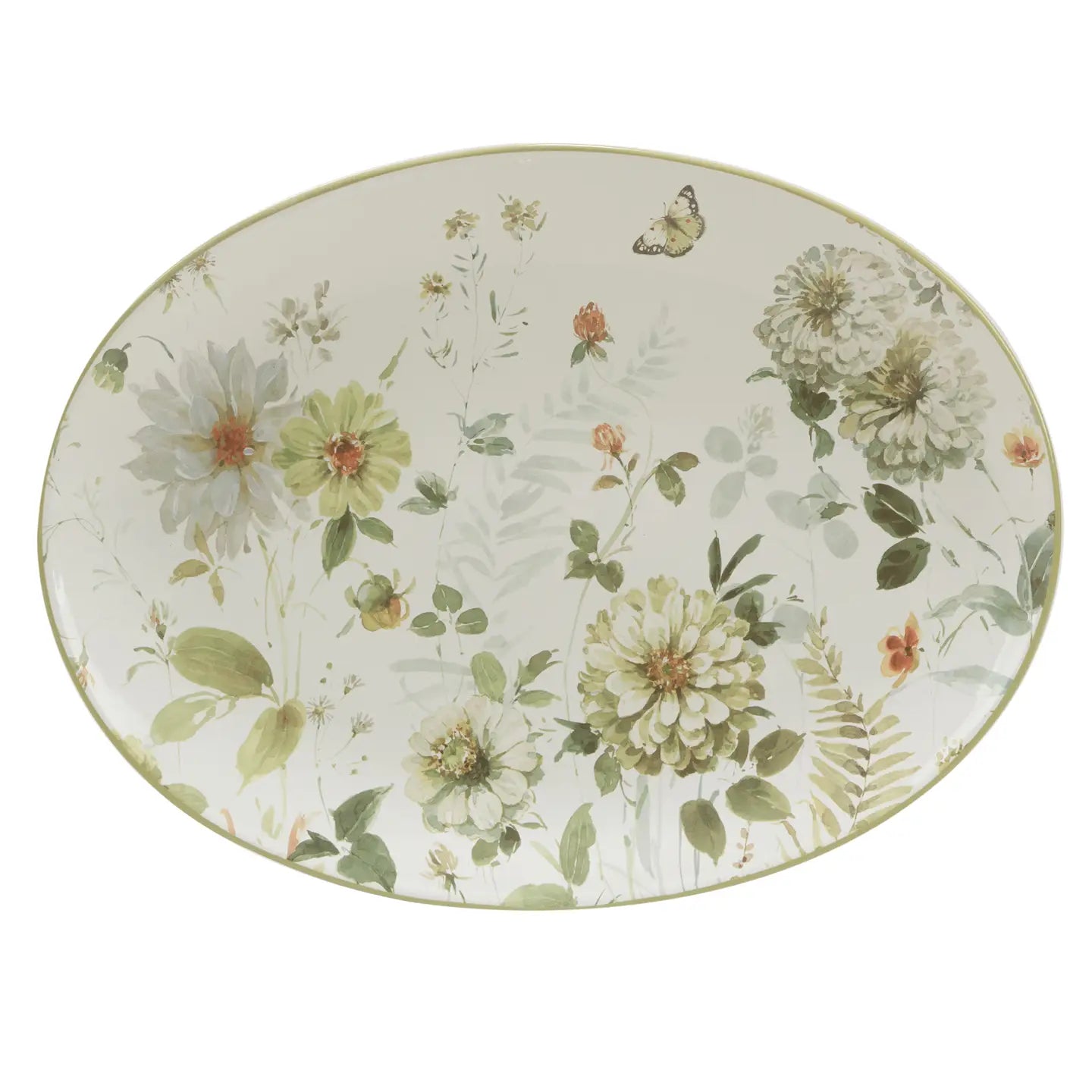 Green Fields Oval Platter 16in x 12in