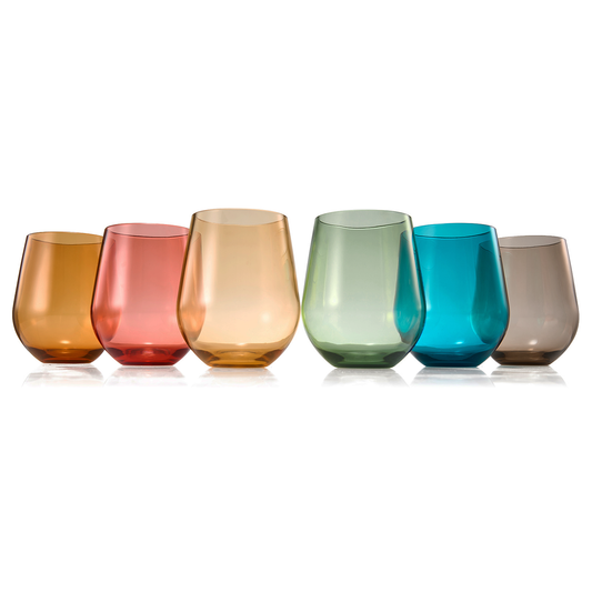 Italian Stemless Wine Glasses Fall Edition, Set of 6