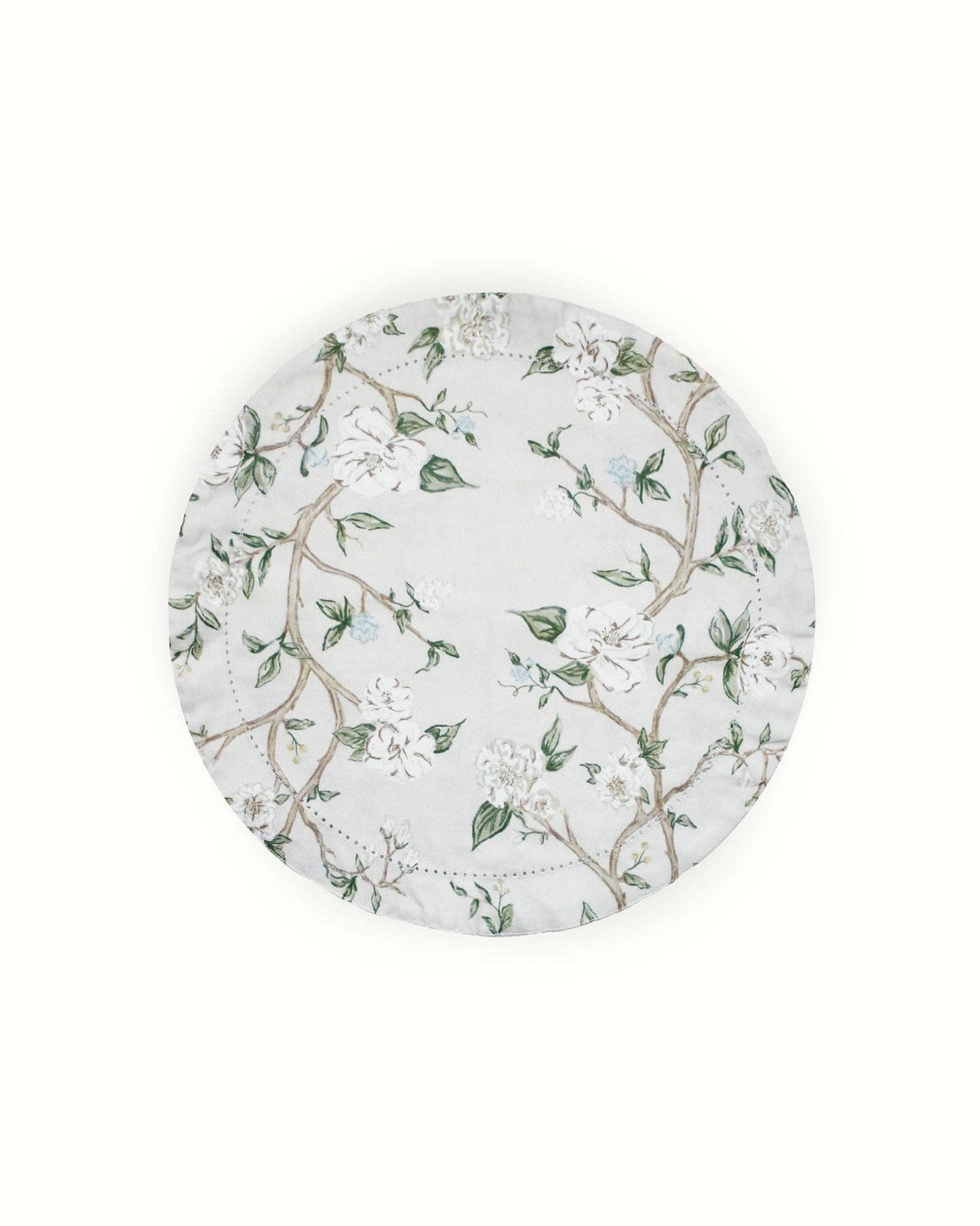 Camellia Floral Round Cotton Placemats, Set of Four