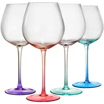 Pastel Wine Glasses 22oz, Set of 4