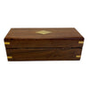 8-1/2" Wood Telescope Box w/ Brass Diamond Inlay