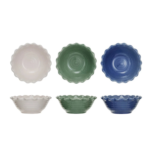 Stoneware Bowl w/ Scalloped Edge